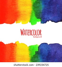 watercolor rainbow abstract vector background