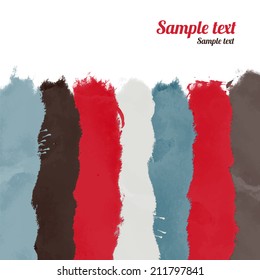 Watercolor rainbow background texture with space for text. Brushstroke - vector 