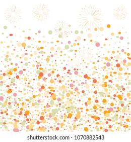 Watercolor rainbow colored confetti
