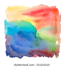 Watercolor rainbow colorful background for textures and backgrounds. Vector