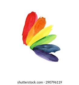 Watercolor Rainbow Colors Gay Lesbian LGBT vector illustration 