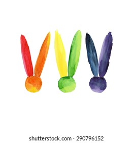 Watercolor Rainbow Colors Gay Lesbian LGBT vector illustration 