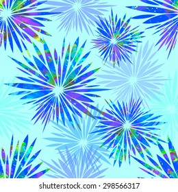 Watercolor rainbow flower seamless background. Vector