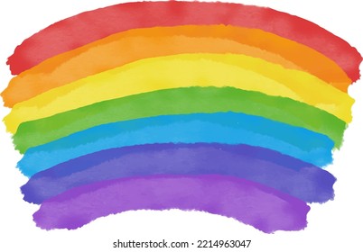 Watercolor rainbow of LGBT flag colors.