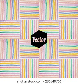 Watercolor rainbow line seamless background. Vector illustration.