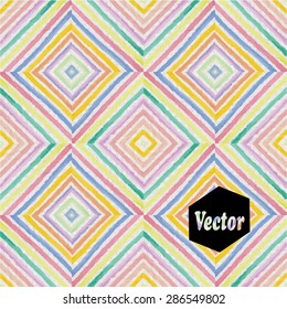 Watercolor rainbow line seamless background. Vector illustration.