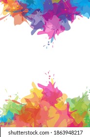 Watercolor rainbow splash background. Vector illustration