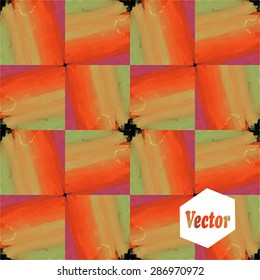 Watercolor rainbow square seamless background. Vector illustration.