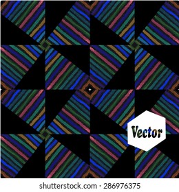 Watercolor rainbow square seamless background. Vector illustration.
