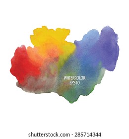 watercolor rainbow stain. vector illustration