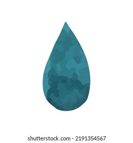 Watercolor raindrop isolated on white background. Template for postcard, banner, poster, web design. Hand Drawn vector illustration.