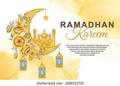 Watercolor ramadan kareem illustration background