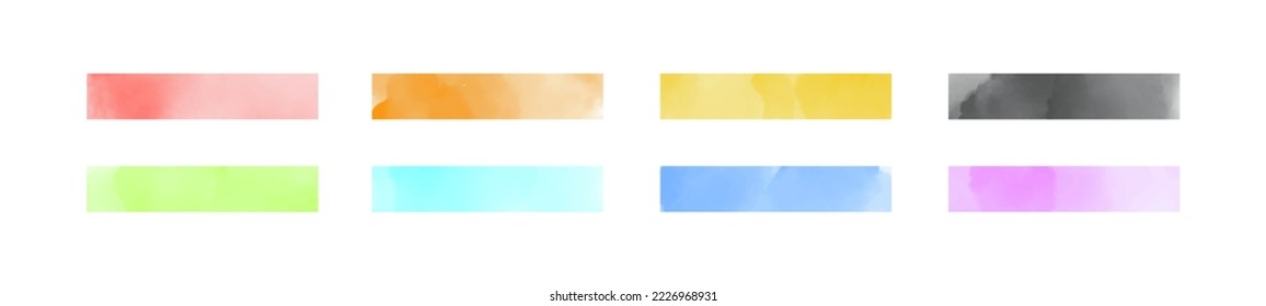 Watercolor rectangle set collection bundle elements vector.