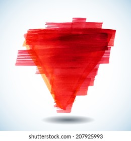 Watercolor red  abstract background with space for text - vector