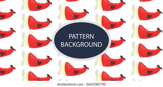 Watercolor red airplane pattern background design