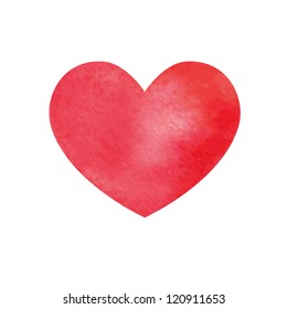 Watercolor Red Heart