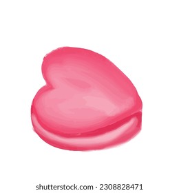 watercolor red heart isolated on white background