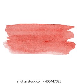 Watercolor red vector hand paint texture, abstract isolated on white background, watercolor textured backdrop, drop brush smears