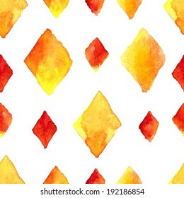 Watercolor rhombus seamless pattern over white, VECTOR