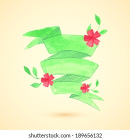 Watercolor ribbon.