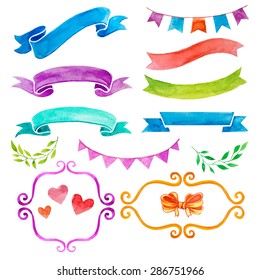 watercolor ribbon and frame