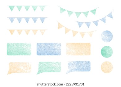 watercolor ribbons and frames set	