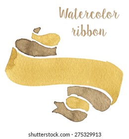 Watercolor ribbons in vector