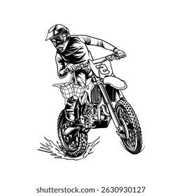 Watercolor riding motorcycle vector set icon
