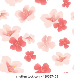 Watercolor romantic flower seamless pattern. Vector graphic design vintage template for invitation, greeting card, postcard, fabric, t-shirt, fashion, print, banners