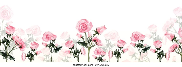 Acuarela del vector de fondo rosa. Ideal para festivales de primavera decorativos, invierno, San Valentín, invitaciones o tarjetas de felicitación.