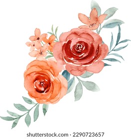 Aquarellblume Rose Blumenstrauß für Hintergrund, Hochzeit, Stoff, Textilien, Gruß, Karte, Tapete, Banner, Aufkleber, Dekoration usw.