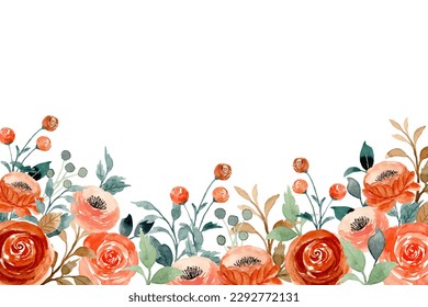 Watercolor rose flower garden for wedding, birthday, card, background, invitation, wallpaper, sticker, decoration etc.