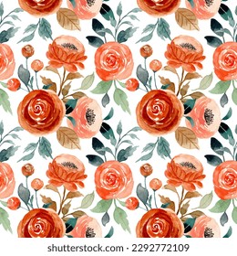 Watercolor rose flower pattern for background, fabric, textile, fashion, wallpaper, wedding, banner, sticker, decoration etc.