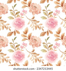 Flor de rosa color de agua sin fisuras para fondo, tela, textil, moda, papel pintado, boda, banner, pegatina, decoración, etc.