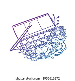 Watercolor Rose Flower with Vintage Paint Design. Aquarelle Floral frame ornament vector style. Decoration Design Wreath illustration.
