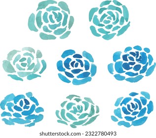 Watercolor. Watercolor rose vector illustration. Watercolor touch rose frame background.