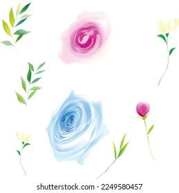 watercolor roses
 flowers vignette colorful template for design vintage blooming background vector