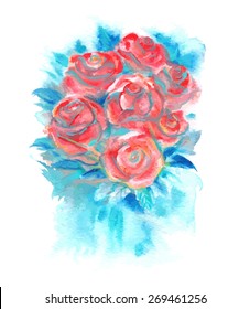 Watercolor roses (trace)