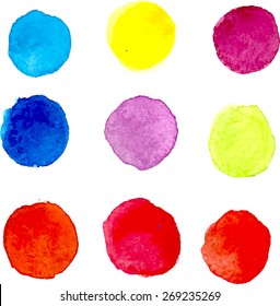watercolor round colored spots
