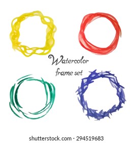 Watercolor round frame