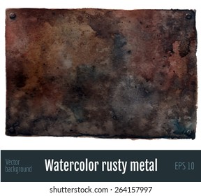 Watercolor rusty metal background.