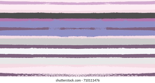 Watercolor Sailor Stripes Summer Pattern. Vector Black, Grey, White, Purple Hand Painted Stripes for Textile Prints. Autumn Yellow Vintage Fabric Design. Trendy Hipster Retro Drawn Creative Lines.