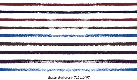 Watercolor Sailor Stripes Summer Pattern. Vector Black, Grey, White, Purple Hand Painted Stripes for Textile Prints. Autumn Yellow Vintage Fabric Design. Trendy Hipster Retro Drawn Creative Lines.