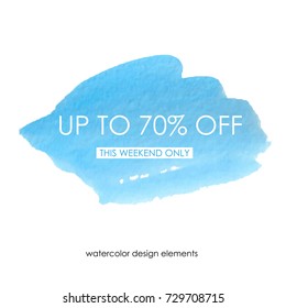 Watercolor sale banner. This weekend only.