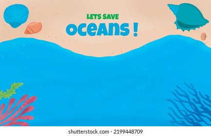 Watercolor save the ocean background