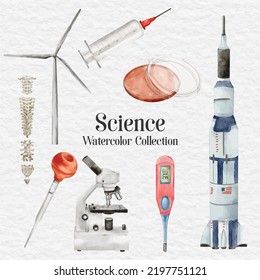 watercolor science clip art illustration