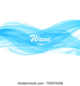 Watercolor sea ocean wave colored text banner background. Texture brush colorful frame backdrop splash design for text. Vector colored illustration. Blue grunge color cover magazine, book.