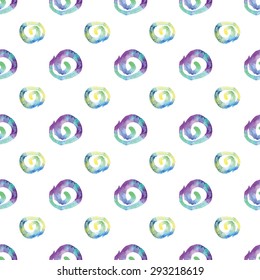 Watercolor seamless abstract pattern. Vector hand-drawn background