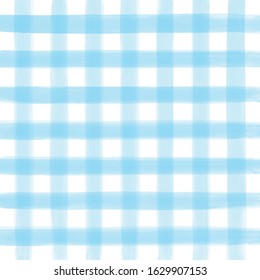 Watercolor seamless checkered pattern. Watercolor seamless pattern pastel with stripes. Watercolor brush stripes seamless pattern.