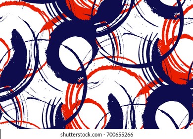 Watercolor seamless circles pattern hand painted . Vector illustration , fabric swatch ,wrapping paper.